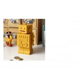 Tirelire robot Mr Robert KG DESIGN - Jaune moutarde