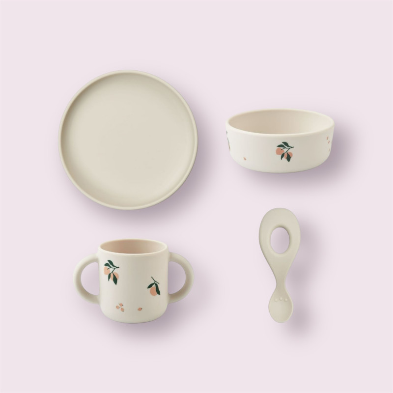 Set repas en silicone Vivi - Pêche