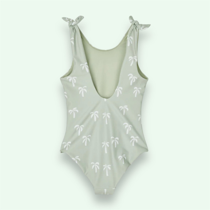 Maillot de dos vert à palmiers blancs