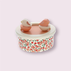 Boîte à musique - Myrtille - oiseaux, rose et floral