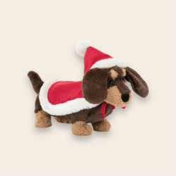 Peluche Otto le chien saucisse de Noël