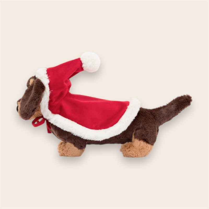 Peluche Otto le chien saucisse de Noël