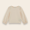 T-Shirt flammé fille coton bio crème T-Shirt flammé fille coton bio crème
