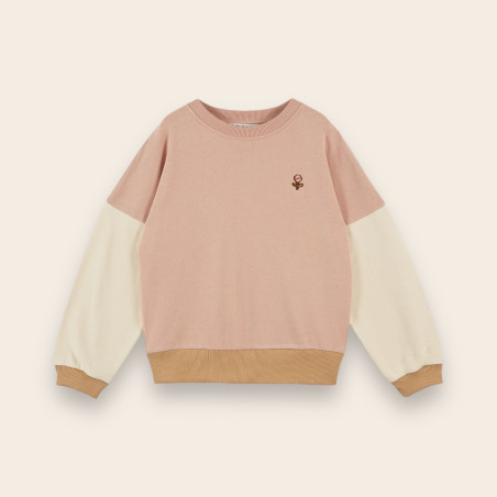 Sweat coton bio team tricolore poudre Sweat coton bio team tricolore poudre
