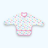 Bavoir tablier manches longues cœurs multicolores Bavoir tablier manches longues cœurs multicolores