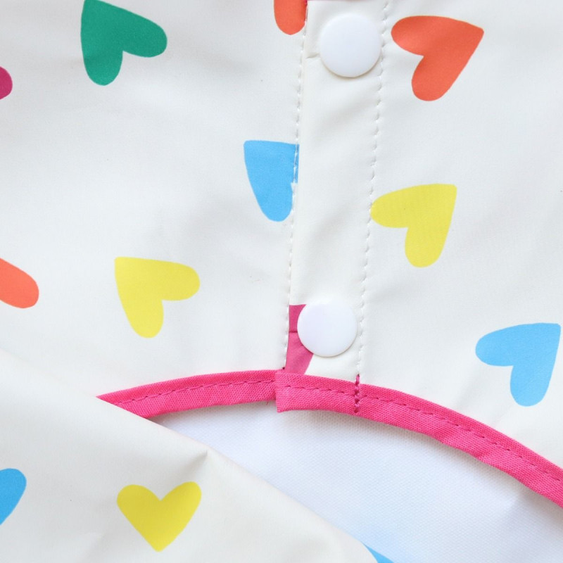 Bavoir tablier manches longues cœurs multicolores