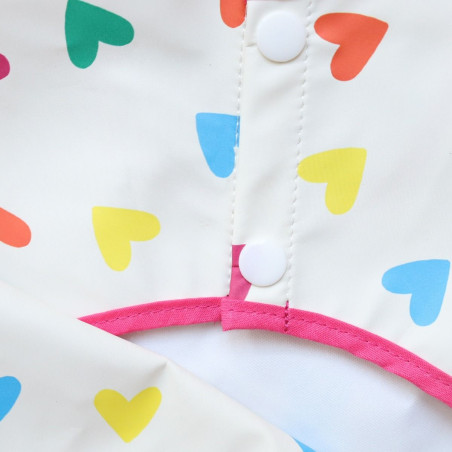 Bavoir tablier manches longues cœurs multicolores Bavoir tablier manches longues cœurs multicolores
