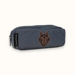 Trousse double Loup bleu