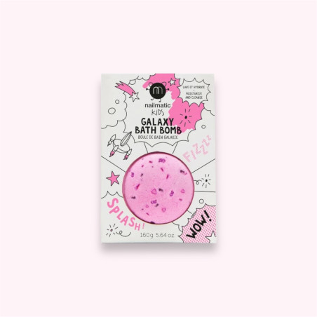 Boule de bain effervescente rose dans son packaging rose et blanc