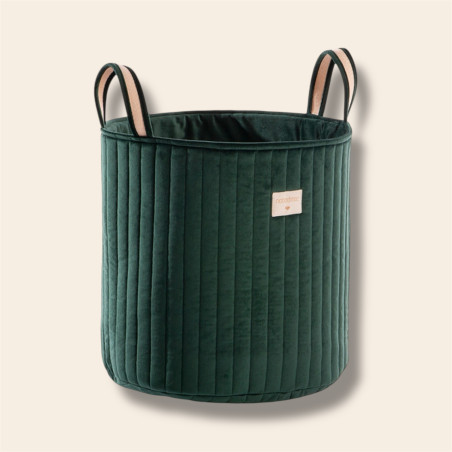 Grand panier de rangement Eco-velvet - Jungle Green