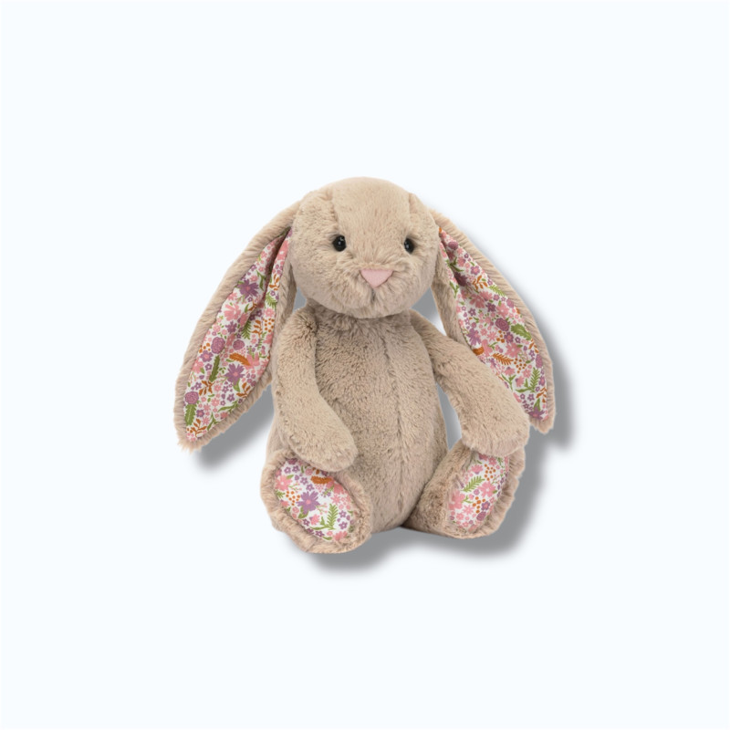 Peluche lapin Blossom Beige Petal - Little de face