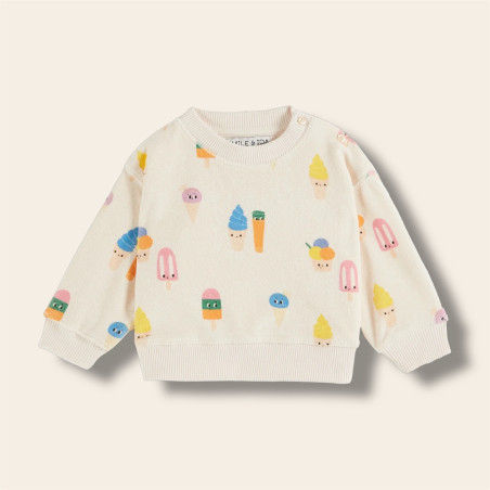 Sweat éponge glaces écru petite taille