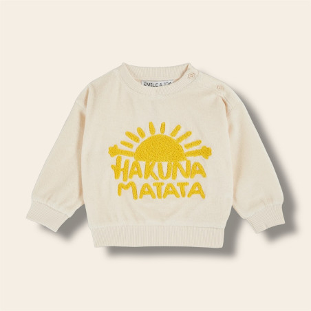 Sweat éponge Hakuna Matata crème (3 à 18 mois) Sweat éponge Hakuna Matata crème (3 à 18 mois)