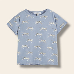 T-shirt coton bio tigres lavande grande taille