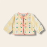 Veste matelassée vichy jaune de face Veste matelassée vichy jaune de face