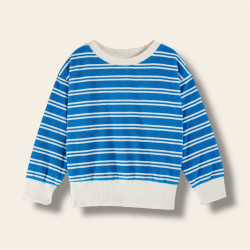 Sweat éponge rayures azur