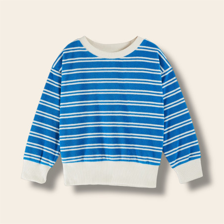 Sweat éponge rayures azur Sweat éponge rayures azur