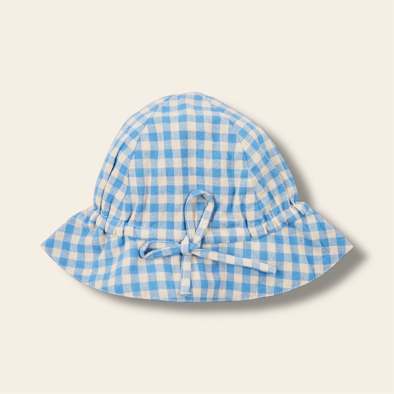 Chapeau Vichy bleu lagon