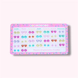 Boucles d'oreilles autocollantes semainier