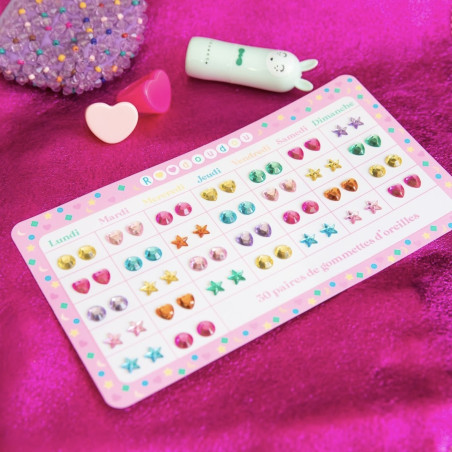 Boucles d’oreilles autocollantes semainier Le Petit Souk enfant playful