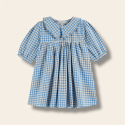 Robe ample vichy bleu de face