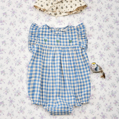 Combibloomer brodé vichy bleu Combibloomer brodé vichy bleu