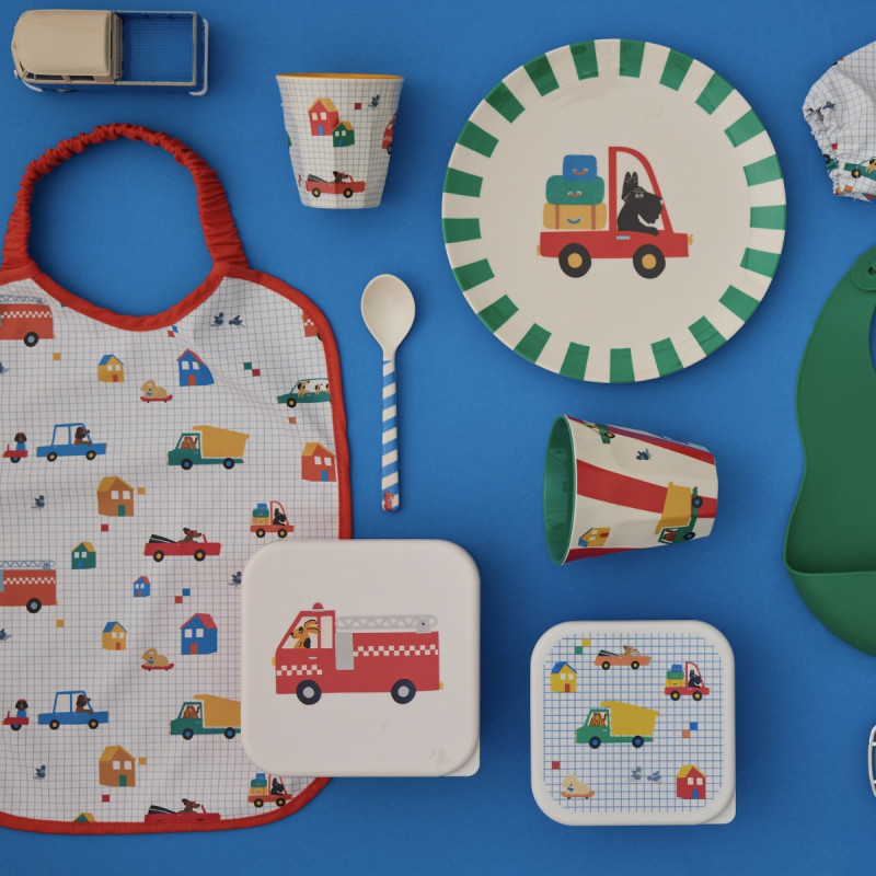 Lot de 2 boîtes à goûter véhicules et chiens - Le Petit Souk