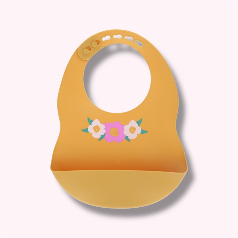 Bavoir en silicone fleurs - Printemps chéri