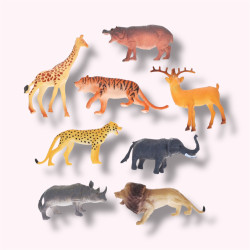8 animaux figurines