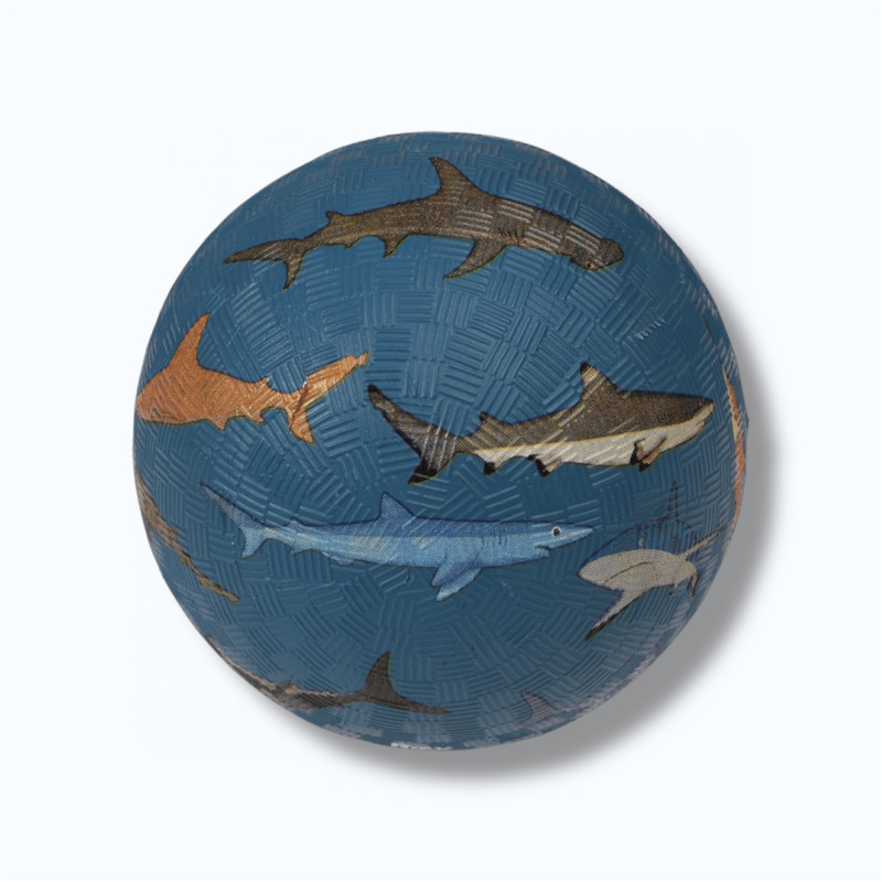 balle bleu avec des requins différents
