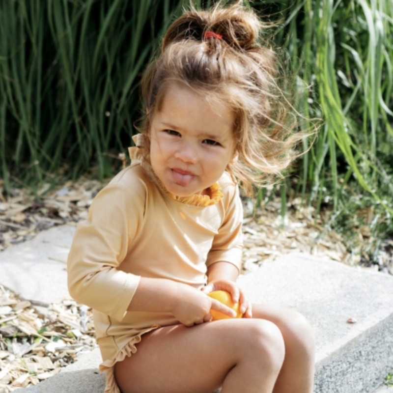 Body de bain Castille Les Petits Dorés noir doré kaki pour enfants