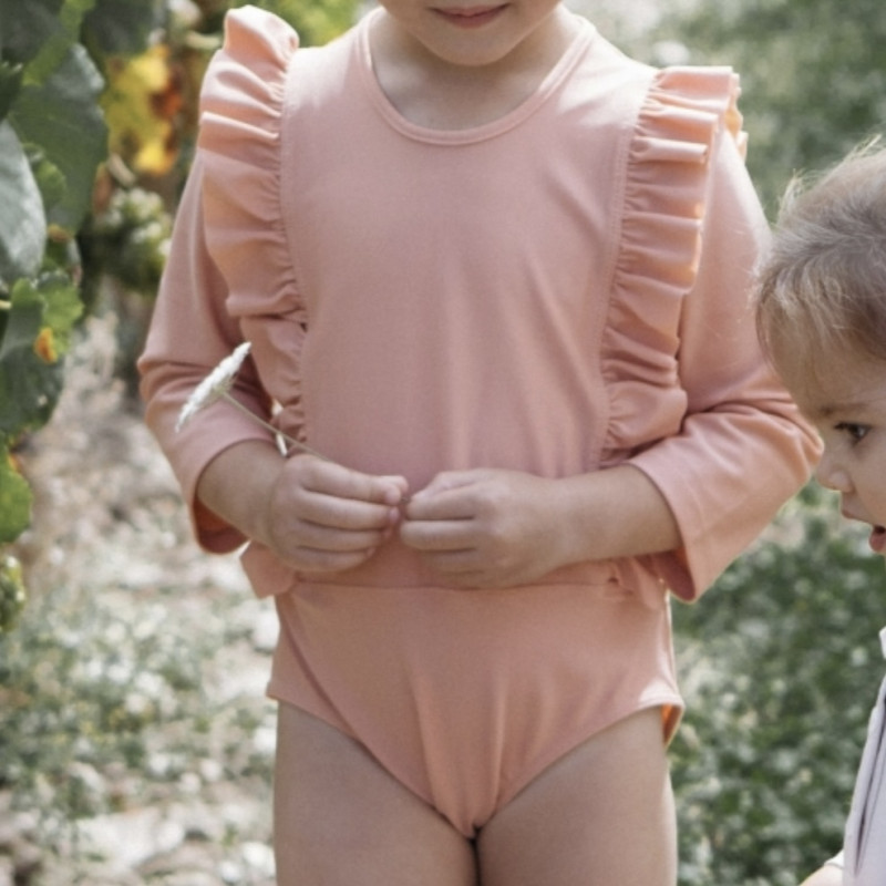 Body anti-UV à volants Les Petits Dorés disponible en Leone, Navy et Chloé