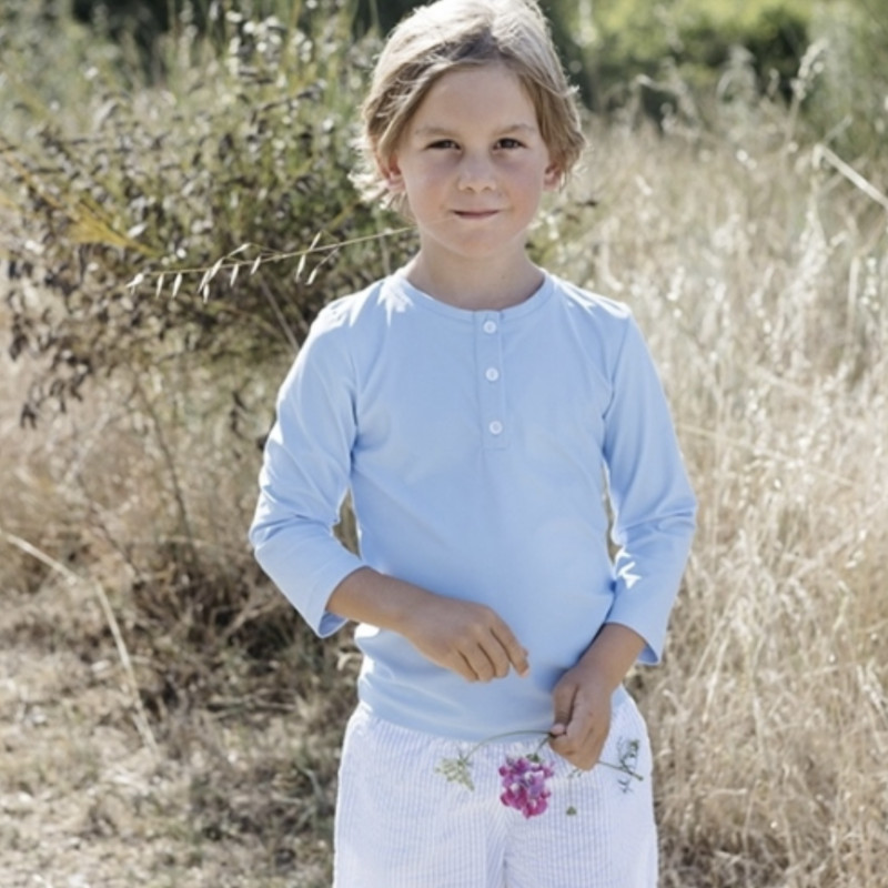 Haut de maillot Jean Les Petits Dorés bleu ciel pour enfants