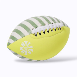 Ballon de football américain jaune, vert rayé blanc