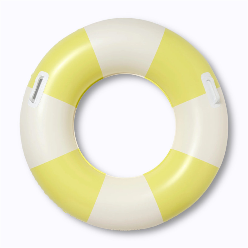 Bouée Slim Tube Citrus Sunnylife enfant piscine rayée jaune