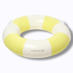 Bouée Slim Tube Citrus Sunnylife enfant piscine rayée jaune