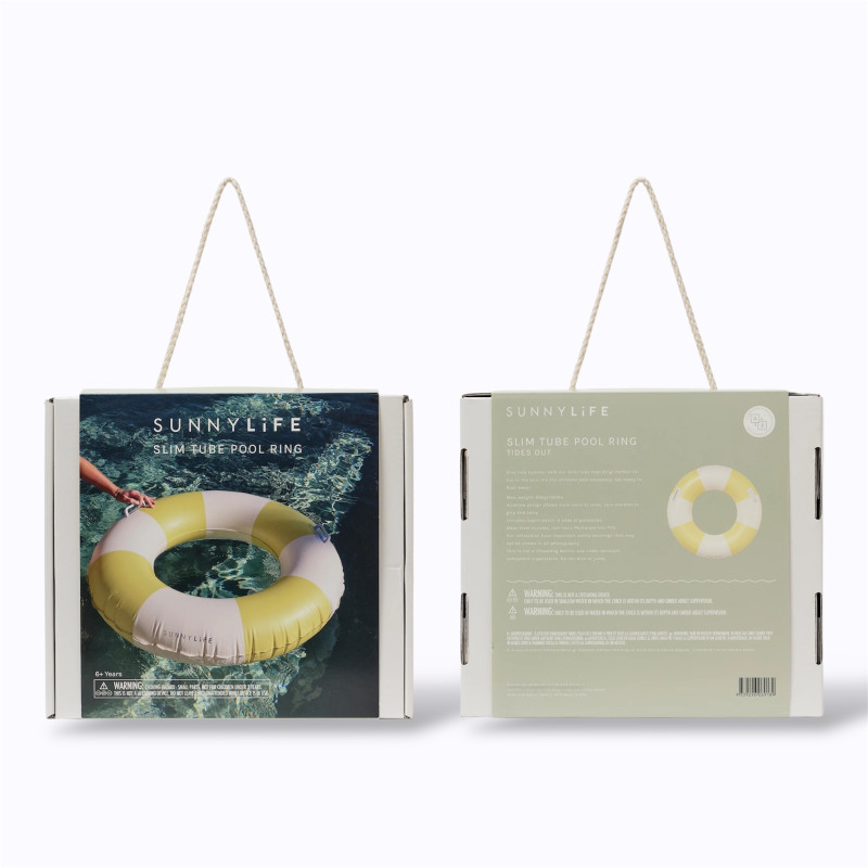 Bouée Slim Tube Citrus Sunnylife enfant piscine rayée jaune