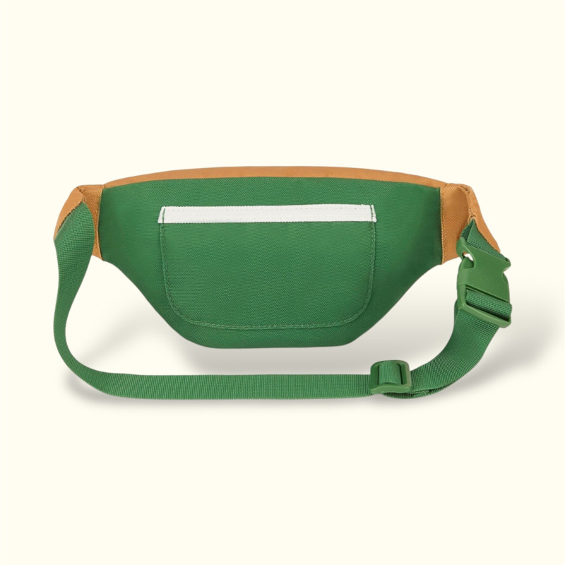 sac banane vert jaune et orange zip à l'arrière