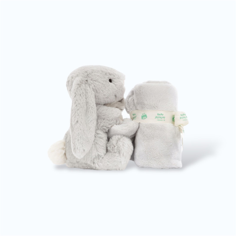 Doudou plat lapin gris