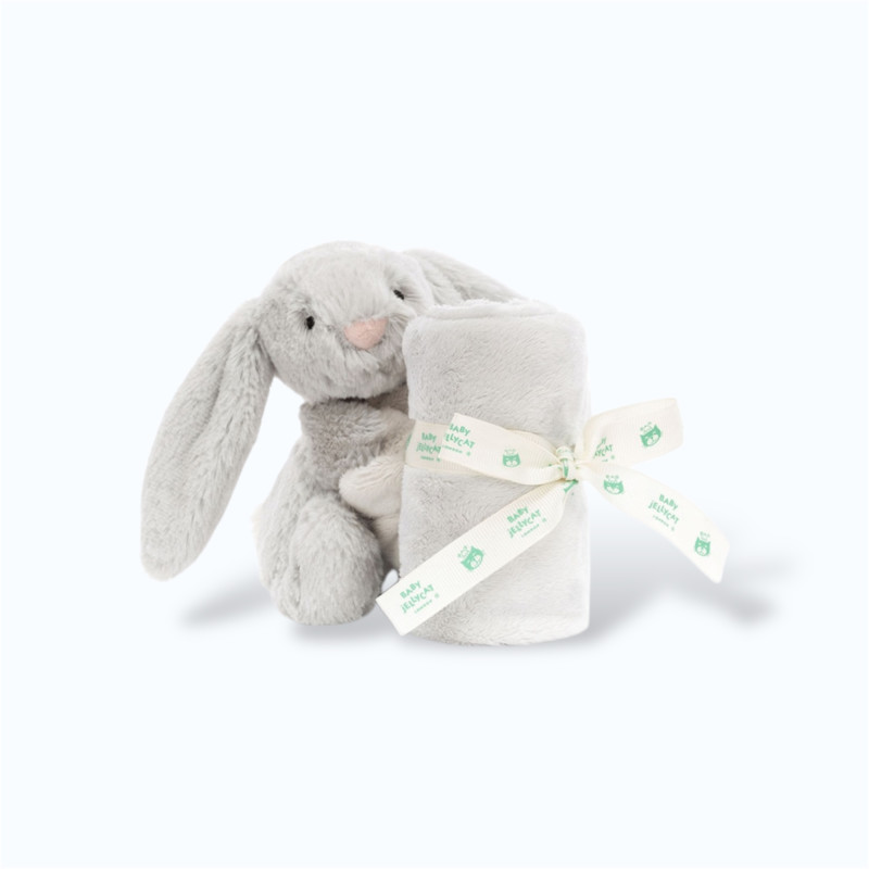 Doudou plat lapin gris