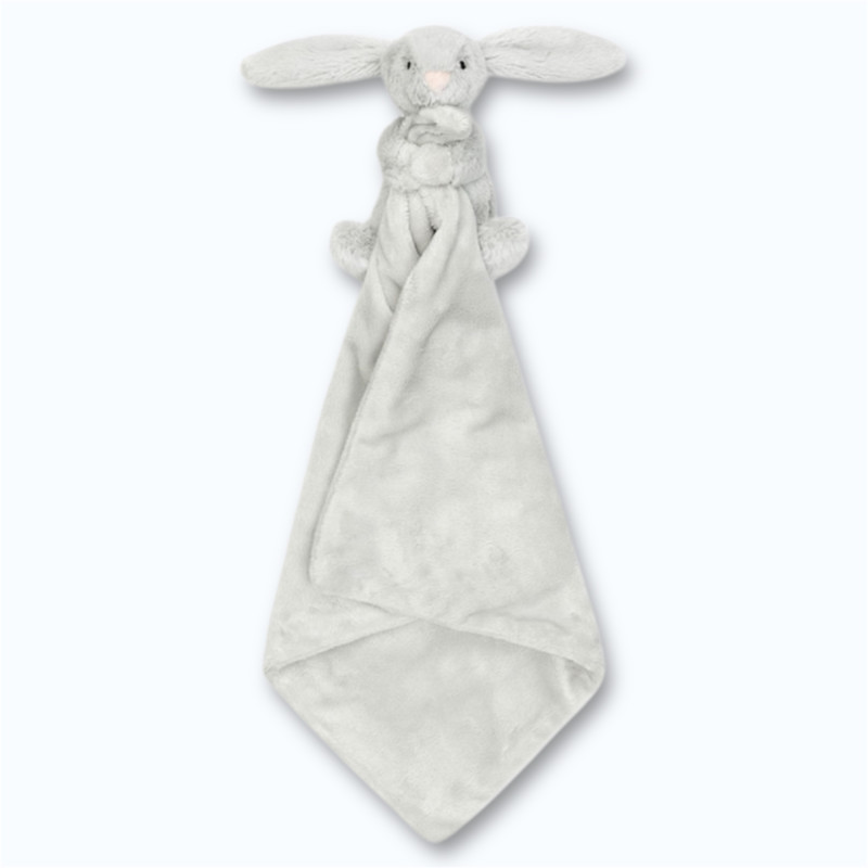 Doudou plat lapin gris