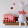 Lange bébé motif rose et coeur rose Lange bébé motif rose et coeur rose