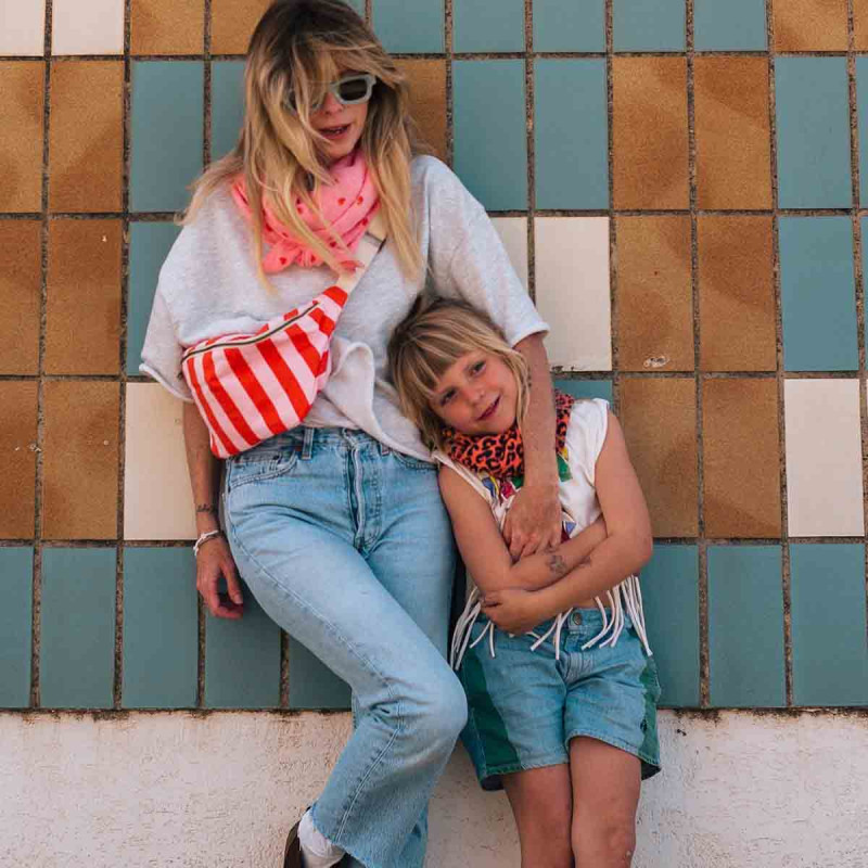 Lange bébé motif rose et coeur rose