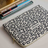 Housse d'ordinateur motif léopard noir et blanc Housse d'ordinateur motif léopard noir et blanc