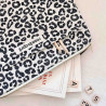 Housse d'ordinateur motif léopard noir et blanc Housse d'ordinateur motif léopard noir et blanc