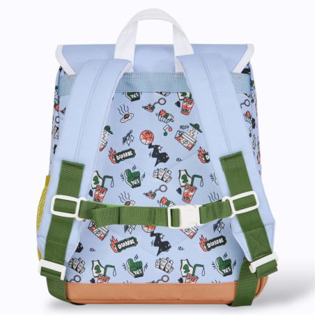 Sac à dos bleu clair à motif fun et sportif Sac à dos bleu clair à motif fun et sportif