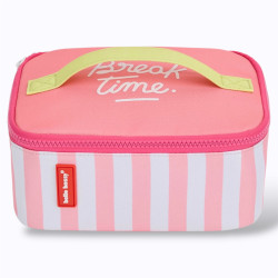 Lunch bag isotherme rayures roses et blanches