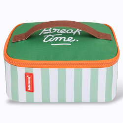 Lunch bag isotherme à rayures vertes et blanches
