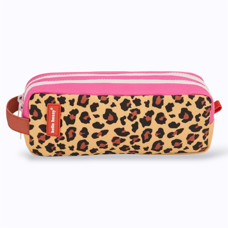 trousse léopard et rose