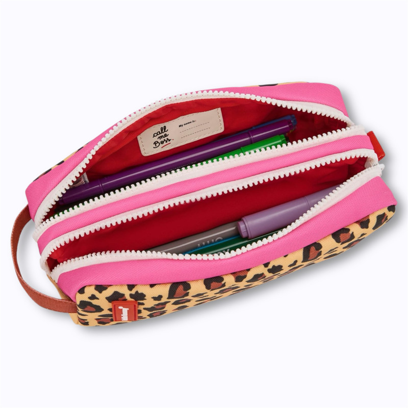 trousse léopard et rose